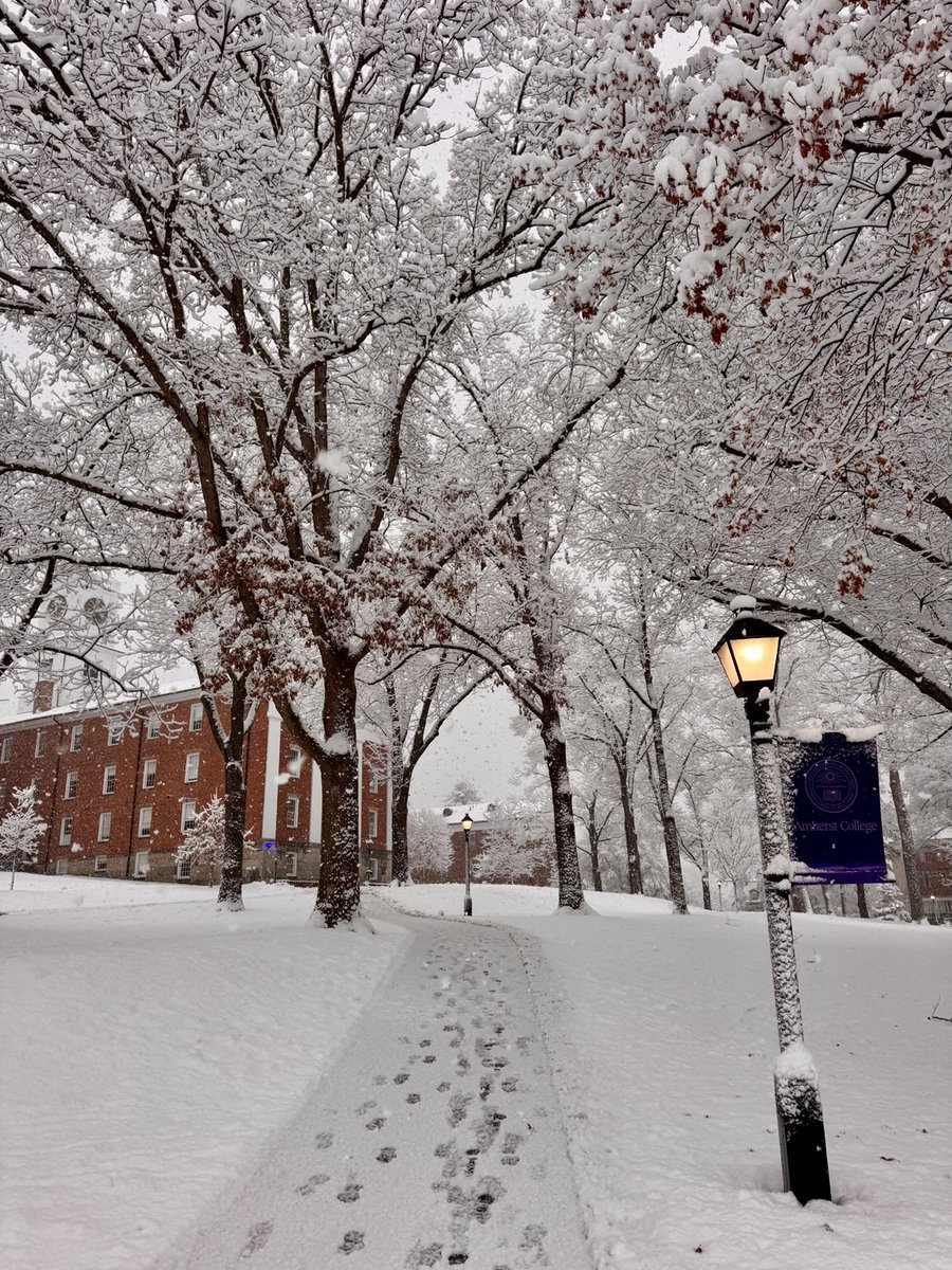 GillesVerniers's tweet photo. First snow ⁦@AmherstCollege⁩ https://t.co/ByCcRBXniJ