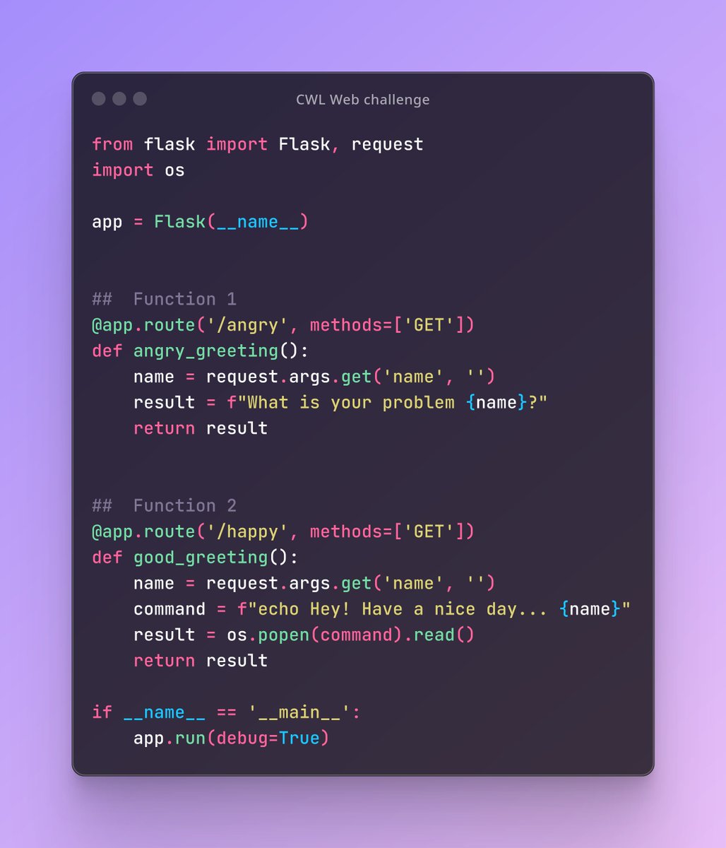 cyberwarfarelab's tweet image. Thomas, the new developer, is working on some user greeting features. One function gives an angry greeting, and the other adds a cheerful touch. But one of them has a serious flaw. Can you spot the vulnerability in his code?
👇🏻 Comment down your guesses.
#DevChallenge #Security