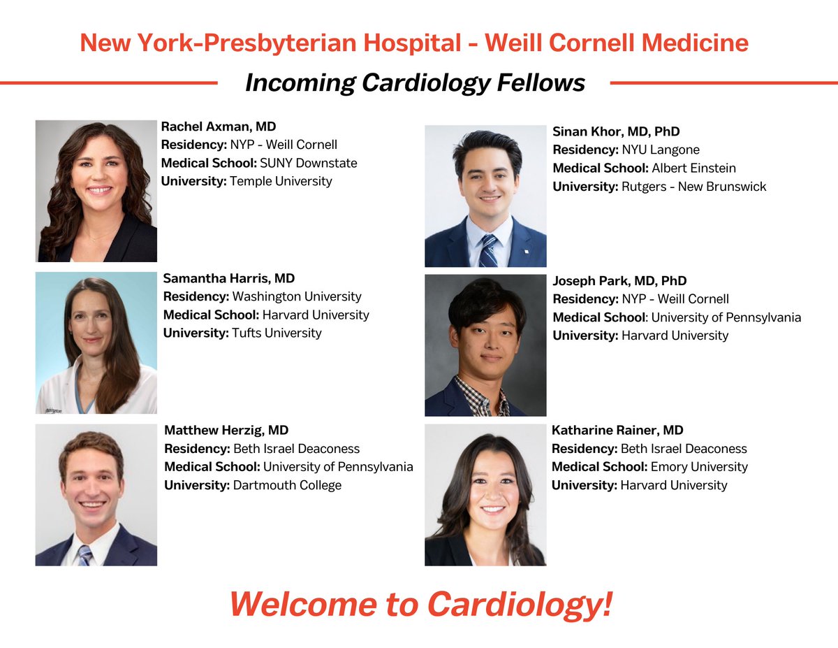 We are absolutely thrilled to welcome this phenomenal new class of general cardiology fellows to the Cornell Cardiology family! We are so excited to work with you all!! ⭐️🏆🥇😍🫀🎉