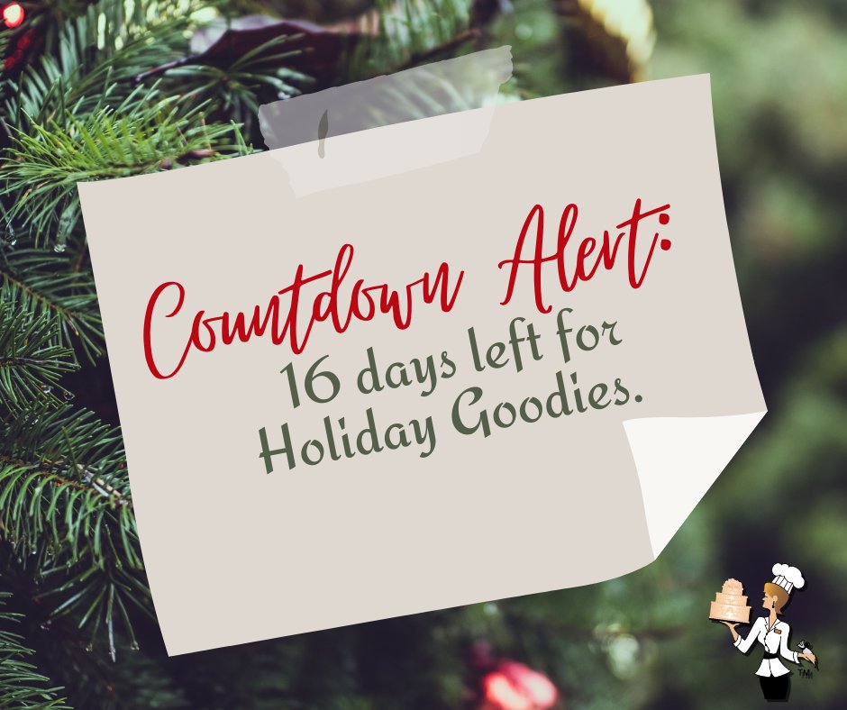 jacksonvillenc's tweet photo. Only 16 days left to stock up on holiday treats!  Make sure your holiday dessert table is complete with delicious, festive goodies. Stop by or order today! #LastCall #ChristmasCountdown #ChristmasTreats https://t.co/DD05Iho59g