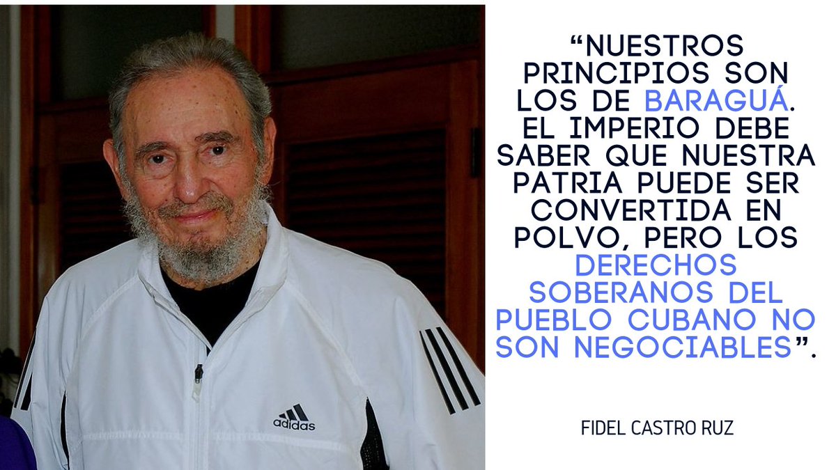 DtorDgsTunas's tweet photo. “Nuestros principios son los de Baraguá. El imperio debe saber que nuestra Patria puede ser convertida en polvo, pero los derechos soberanos del pueblo cubano no son negociables". #FidelPorSiempre

#ConLaFuerzaDeLaUnidad
#66AñosEnRevolución
#PorLasTunasLaVictoria https://t.co/ALQgnNMmr2
