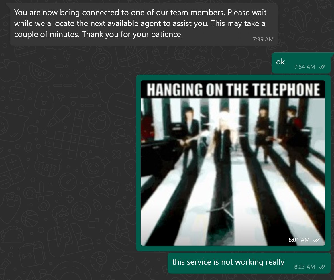 Devstars's tweet photo. @AerLingus after 40 minutes, it's been decided that your WhatsApp is not really operated very well #operationfails #hangingonthetelephone https://t.co/PL8mdNQHRP