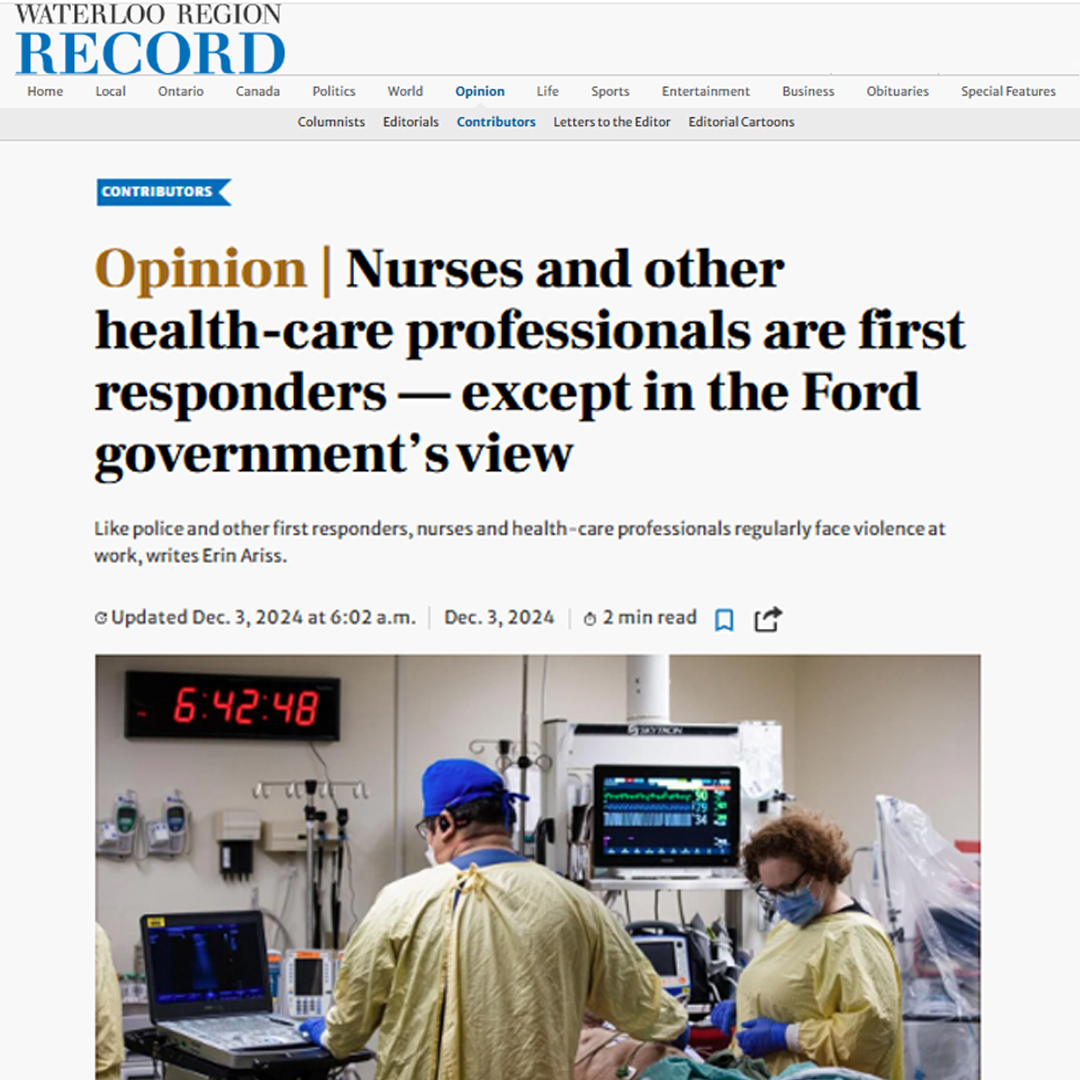 Ontario Nurses' Association tweet media