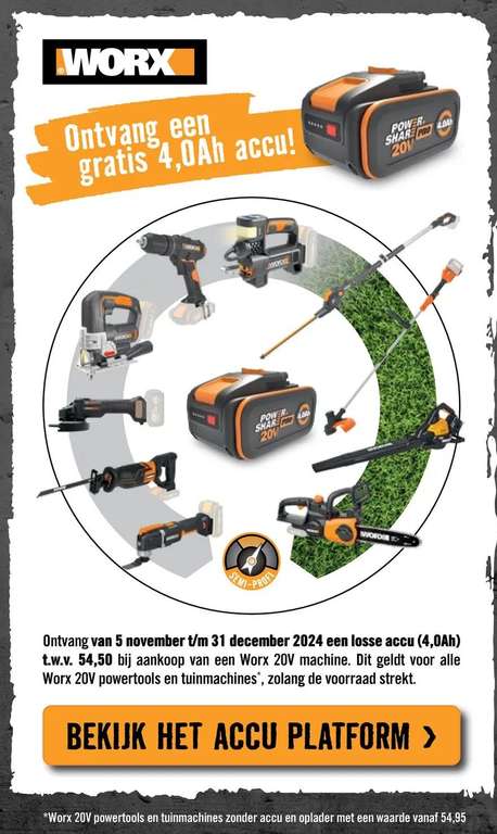 GabrielWB's tweet photo. Hallo @HORNBACH_NL. Vraagje over de nov/dec 2024 WORX accu actie want deze staat niet meer vermeld op de website.

Is de actie nu in-store only, of is deze voortijdig beëindigd? De actie loopt nog wel door in 🇩🇪 maar dat is wel heel ver rijden. https://t.co/Tht6xpI2p8