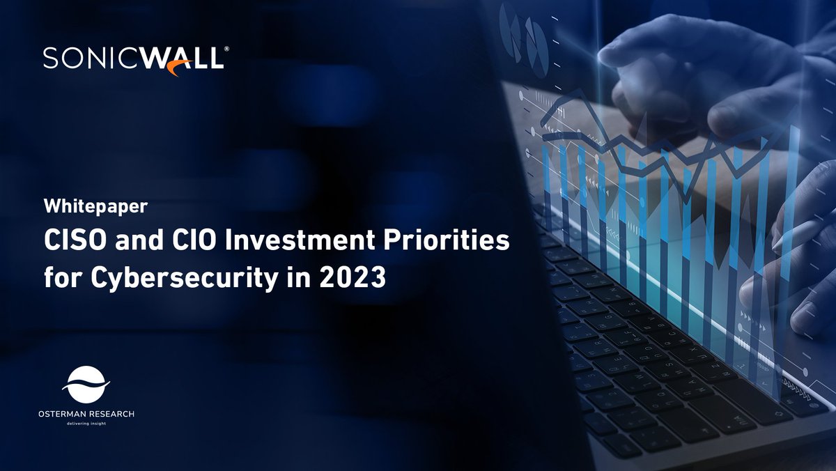 DE_SonicWall's tweet photo. Zunehmende gesetzliche Anforderungen und sinkende wirtschaftliche Aussichten haben Auswirkungen darauf, wie CISOs #Cybersecurity-Investitionen priorisieren. SonicWall hat sich mit @OstermanRsch zusammengetan, um CISOs zu helfen. https://t.co/GJq8AKuBsz https://t.co/uiemgZ2nxZ