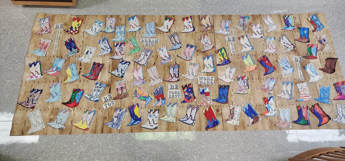 BookLadyLG's tweet photo. We are so excited about this year's Global Traveling Mural project! @shannonmmiller Our small town school will be sending pieces internationally to South Korea and Itally! @BanderaISD @AesBulldogs https://t.co/kn9cd1LOU2