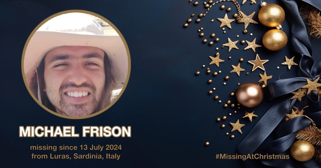 MisPersSupport's tweet photo. Michael Frison, 25, went missing on 13 July 2024 from Luras, Sardinia, Italy https://t.co/dK0OlPlgLZ
#MissingAtChristmas #FindMichaelFrison #MissingPersonsSupport https://t.co/mJu5tFsxq1