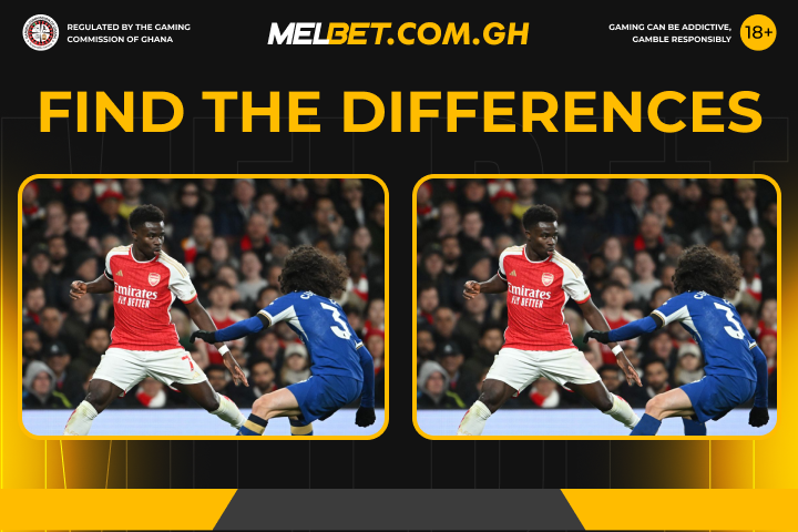MelbetGhana's tweet photo. 🕵️♂️ #FindTheDifferences
Can you spot 5 changes between these two pictures? 🧐
Drop your answers in the comments below! 👇
Increase #WelcomeBonus up to 2700 GHS with #PromoCode 👉🏾 MELXGH
#SpotTheDifference #GameOn #FootballQuiz #FootballFun https://t.co/xUBLTNrISK