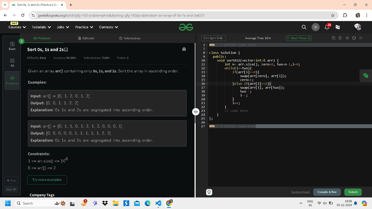 khandolly378's tweet image. Completed Day 20 of the GFG 160 Challenge! 💻✨
Proud to hit another milestone in my coding journey, tackling problems and growing every step of the way! 🚀
#gfg160 #geekstreak2024 #CodingGoals #DSA #KeepLearning #CodeEveryday