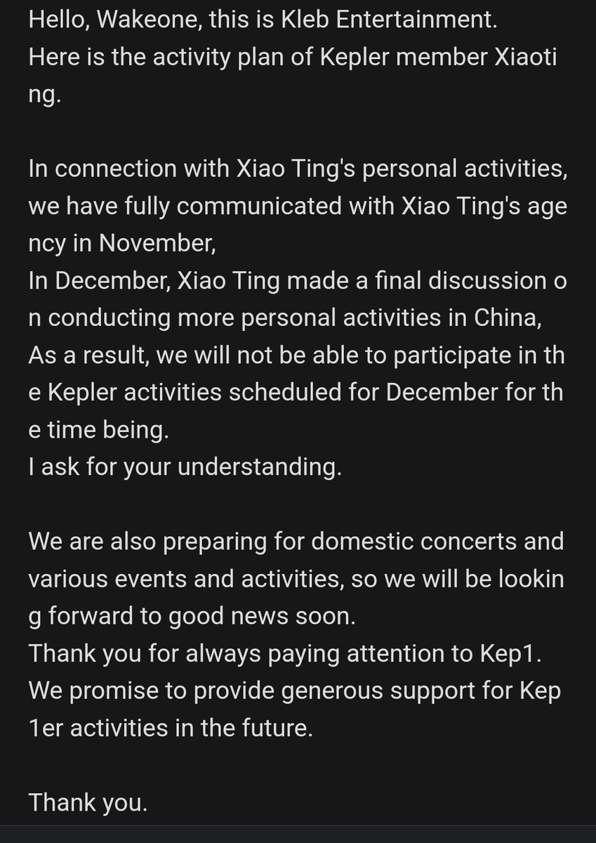 TingTeasS's tweet photo. @official_kep1er Topclass said this... Kep1ians need to see both. One company is definitely lying https://t.co/GmEh0Ba2kQ