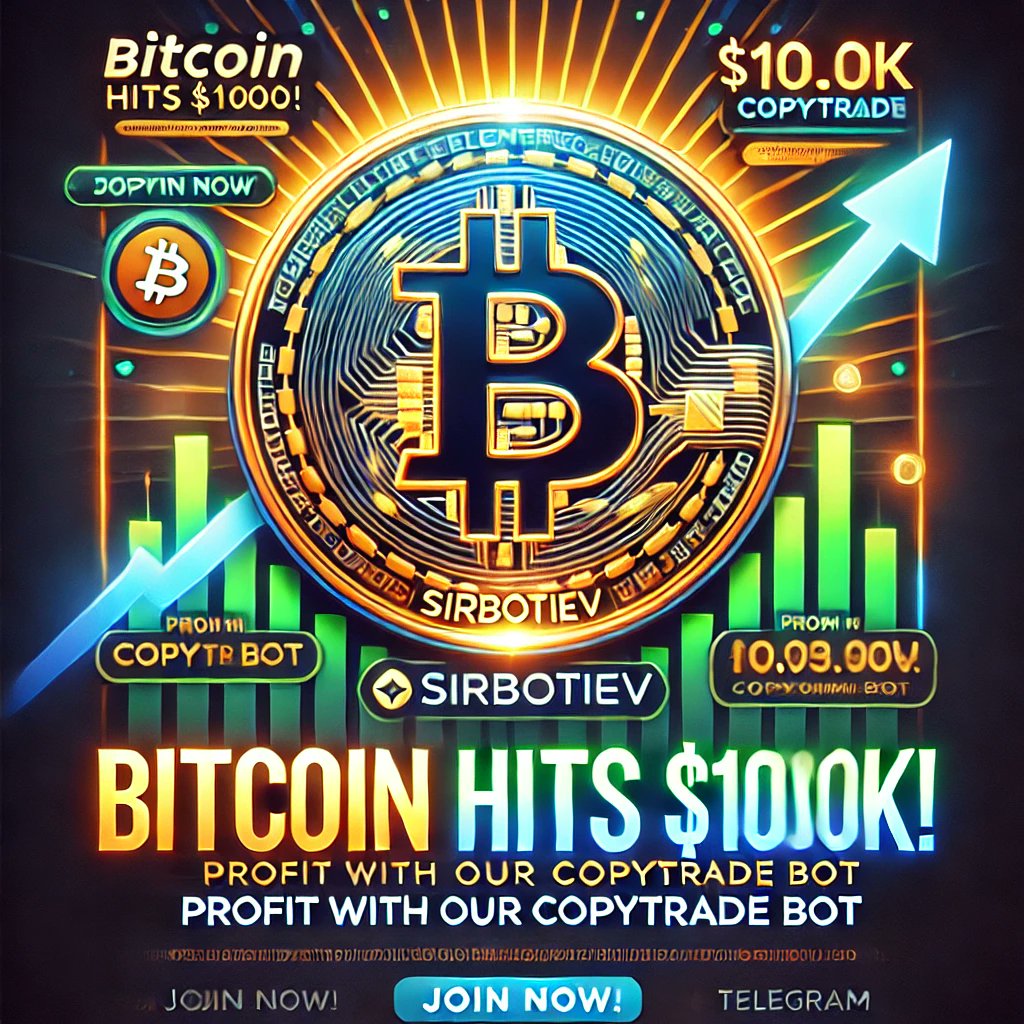 SirBotiev's tweet photo. 🚀 BITCOIN HITS $100K – HISTORY MADE! 🌟

Bitcoin just shattered the $100,000 barrier, proving that the crypto revolution is unstoppable! 📈 

But here’s the real question: Are you positioned to take advantage of these game-changing moves? 🤔

💡 Enter our Copytrade Bot:
While Bitcoin soared, our bot was busy capitalizing on every twist and turn. 🚀 From strategic entries to precision exits, it’s all about automated success.

🔥 Why ride the wave with us?
✅ Automated trades, no emotions involved.
✅ Proven strategies tailored for maximum gains.
✅ Effortless profits while you enjoy life.

📊 Our Results During BTC’s Run to $100K:
💰 Impressive ROI.
📈 Consistent wins across volatile market conditions.

Don’t just watch the next crypto milestone—profit from it! Join our growing community of traders leveraging cutting-edge tech to stay ahead of the market.

📲 Ready to win?  Send Us a DM

#Bitcoin100K #CryptoSuccess #CopyTrading #PassiveIncome #BTC #CryptoTrading #CryptoInvesting #AutomatedTrading #FinancialFreedom #CryptoBots #BlockchainTechnology #BitcoinNews #CryptoBullRun #CryptoInvestments #CryptoTips #TradingBots #DigitalCurrency #AltcoinSeason #HODL #TradingSuccess