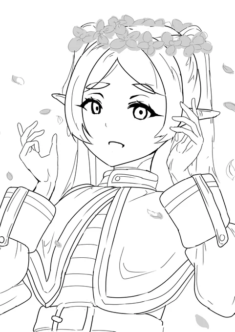 今日の練習終わりです
#葬送のフリーレン 
#花びら
#ワンドロ 