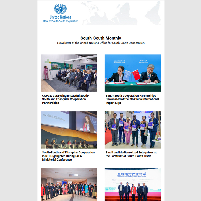 📌 Have a look at the new issue of “South-South Monthly”, the newsletter of the 🇺🇳 <a href="/UN/">United Nations</a> Office for #SouthSouthCooperation (<a href="/UNOSSC/">UNOSSC</a>).

Find out what’s happening on #SouthSouth cooperation in the UN and across the globe: 🔗mailchi.mp/undp/south-sou…