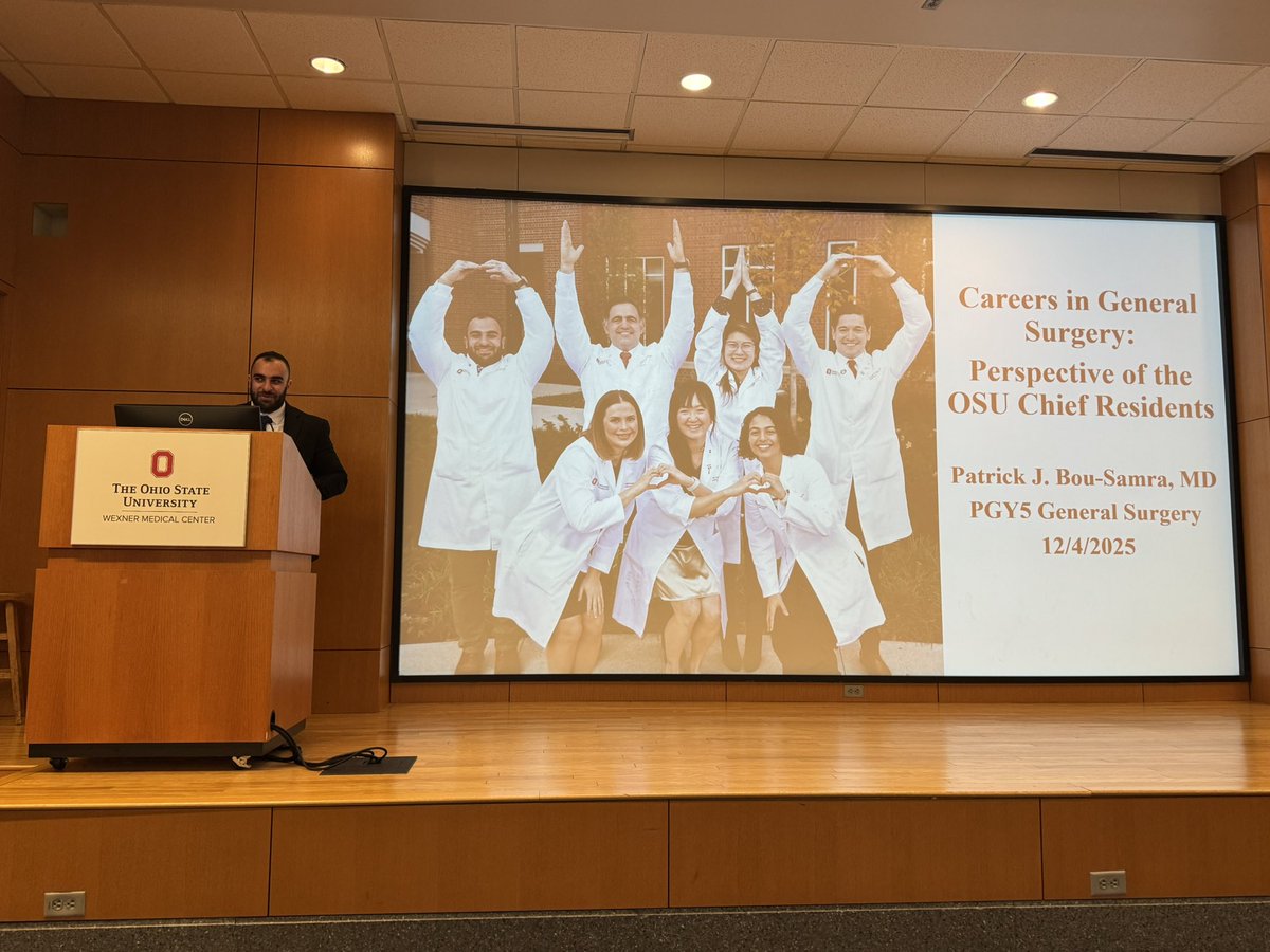 It’s another <a href="/OhioStateSurg/">Ohio State Wexner Medical Center Surgery Dept.</a> #Surgical #Residency interview day - which means another DoS GR by our rock ⭐️ chief residents. So impressed by <a href="/turayza/">Theresa Wang, MD</a> &amp; <a href="/patrickbsamra/">Patrick Bou Samra, MD</a> accomplishments! Excited about your future &amp; eager to meet THE future #Buckeye surgeons during interviews today!