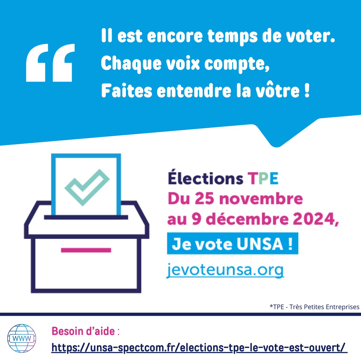 unsaspectcom's tweet photo. Élections TPE, n’oubliez pas de voter https://t.co/lIwh6J9Crw