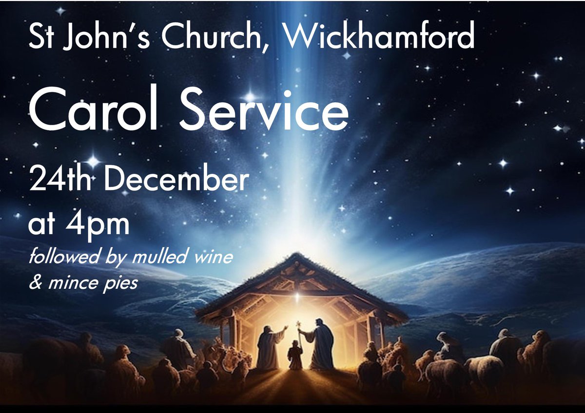 St John the Baptist Church (@wickhamfordcofe) on Twitter photo Join us on Christmas Eve 4pm for our Carol Service. Carols and readings to help us get into the Christmas Spirit.
#carols #readings #carolservice #mulledwine #mincepies #christmaseve #followthestar #calmandbright <a href="/CofEWorcester/">Diocese of Worcester</a> Join us on Christmas Eve 4pm for our Carol Service. Carols and readings to help us get into the Christmas Spirit.
#carols #readings #carolservice #mulledwine #mincepies #christmaseve #followthestar #calmandbright <a href="/CofEWorcester/">Diocese of Worcester</a>