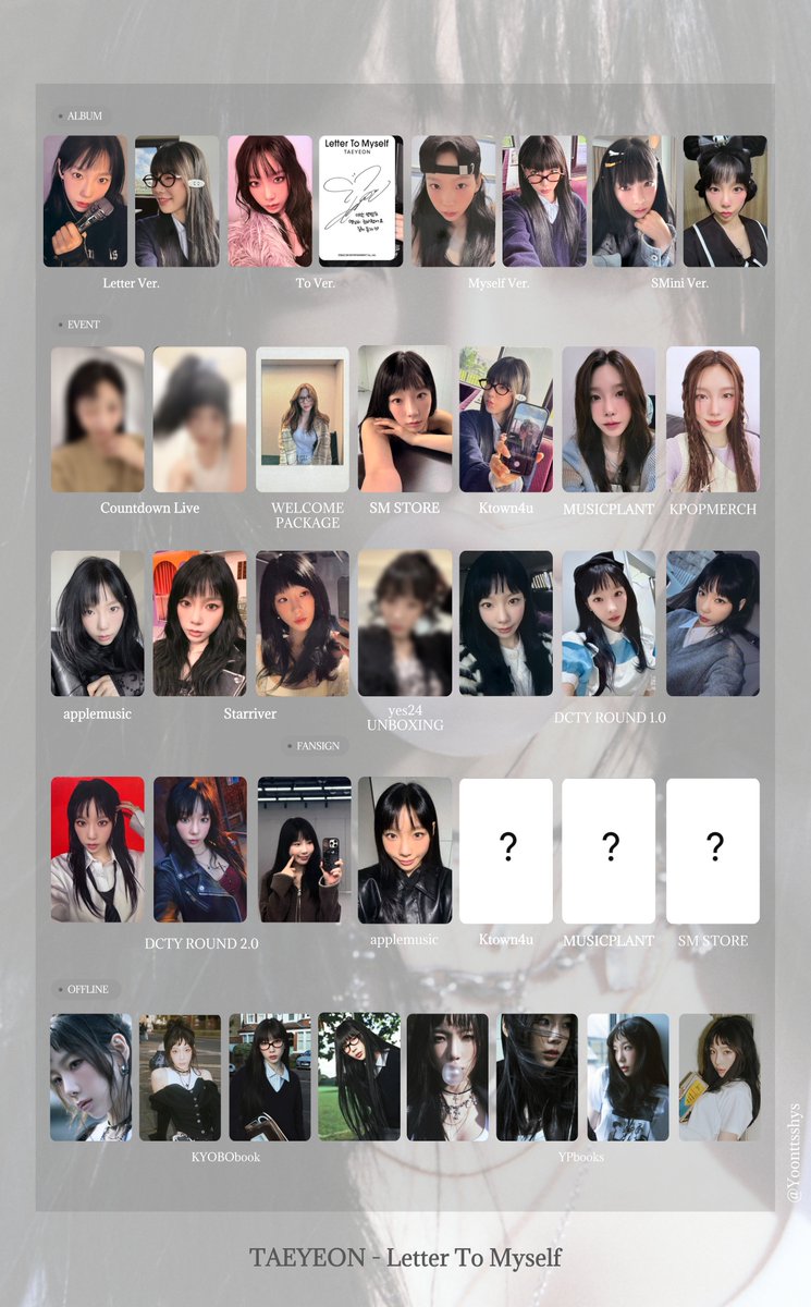 yttsshys's tweet photo. TAEYEON 태연 'Letter To Myself' PHOTOCARD TEMPLATE 포카리스트  

241205 update. #태연 #TAEYEON https://t.co/w5oh6ojLzP