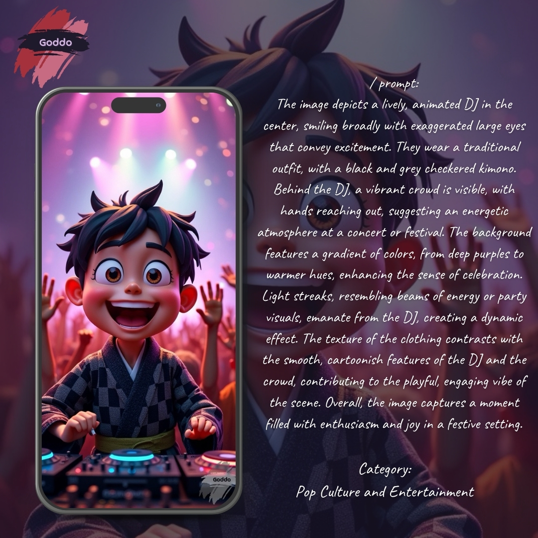 Goddo_AI's tweet photo. Dropping beats and charming the crowd! Watch this little DJ take the stage. 🎧👦

#MusicProdigy #KidDJ #GoddoAI #PartyVibes #AIArt #DigitalArtWork https://t.co/l35yEURycy