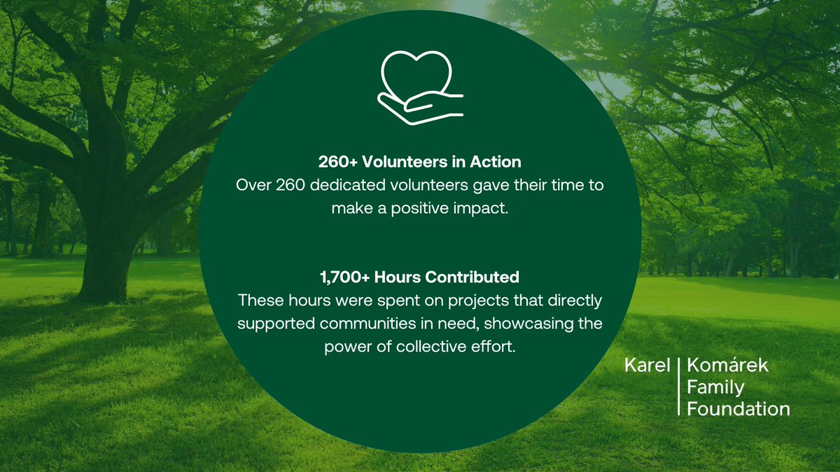 🌱 On International Volunteer Day, we celebrate how time, care, and effort create meaningful change. Every action matters in building stronger #communities. Learn more about the Karel Komárek Family Foundation at: komarekfoundation.org/en