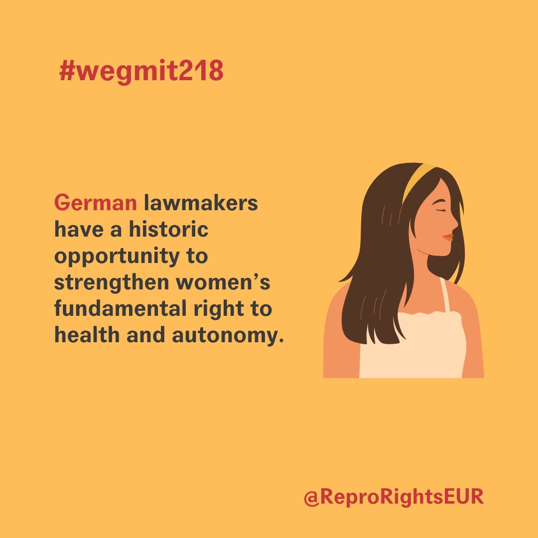 Happening today! 📢#Germany's Parliament is debating a long-awaited bill which seeks to improve access to #abortion care. Tabled by a cross-party coalition, it marks a vital step toward aligning Germany’s abortion law with intl human rights and public health standards. #wegmit218