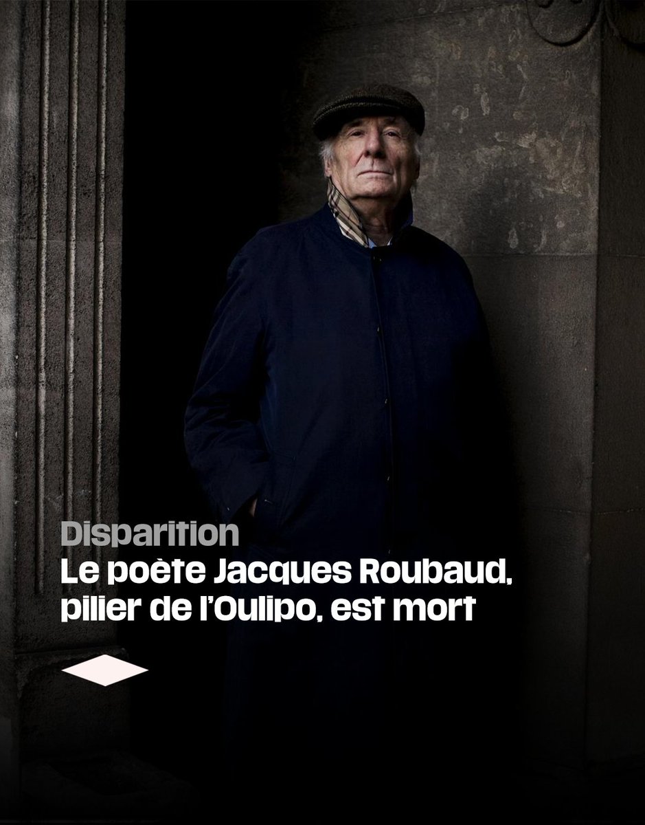 ⚫️ Le poète Jacques Roubaud, pilier de l’Oulipo, est mort

Proche de Queneau et Perec, il laisse une œuvre gigantesque, marquée par les expérimentations formelles, les déambulations dans Paris et les drames personnels.

Lire : bit.ly/49vb9RW