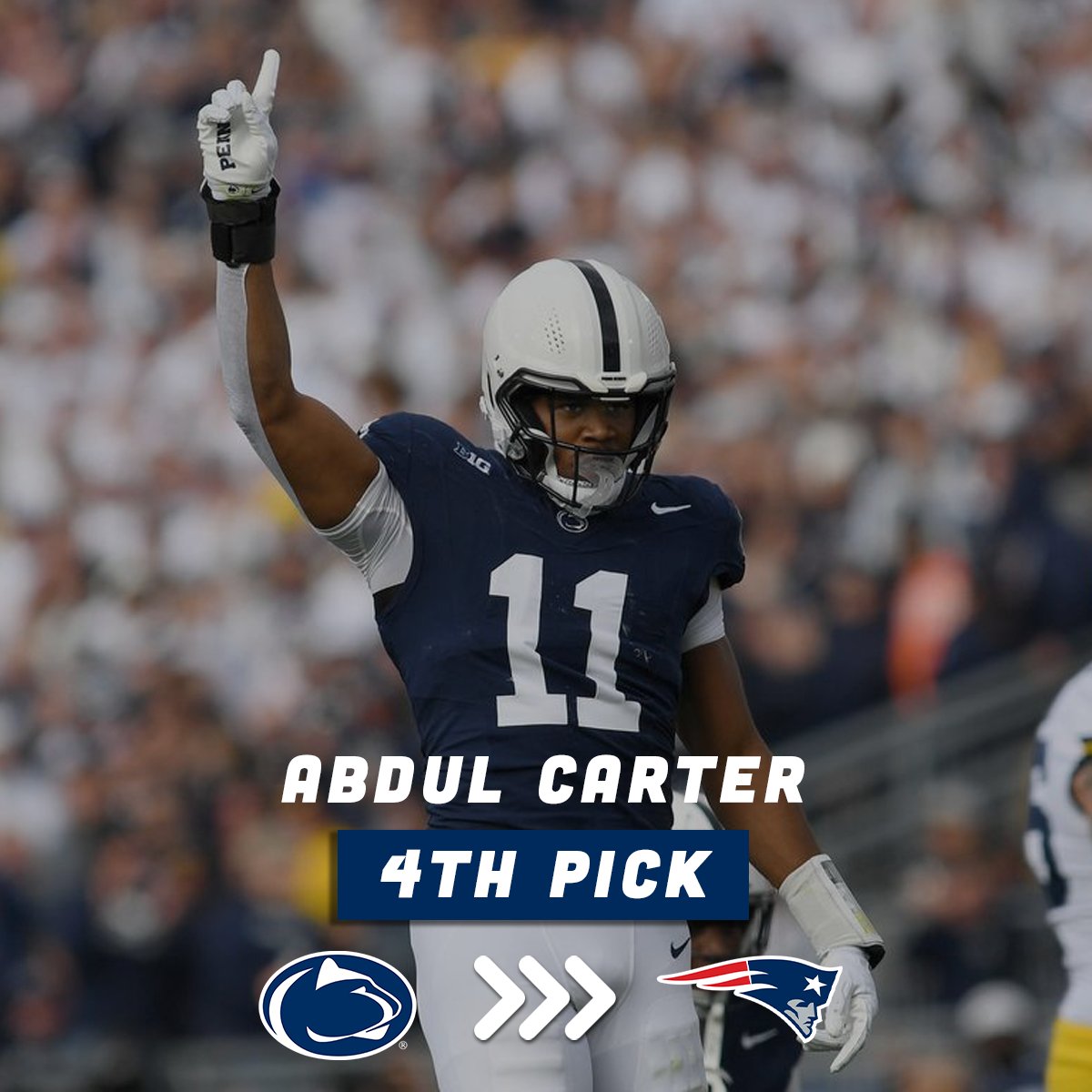 CBS' <a href="/BBrockermeyerFW/">Blake Brockermeyer</a> has the Patriots taking Penn State EDGE Abdul Carter with the 4th pick in his latest mock draft🤔

Would you take him?👇 #NEPats
