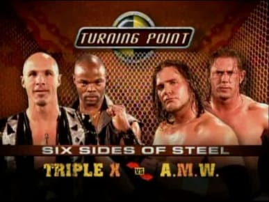 wrestle_hist's tweet photo. 12/5/2004
America's Most Wanted defeated Triple X in a Six Sides of Steel Match at Turning Point from the Impact Zone in Orlando, Florida.
#TNA #ImpactWrestling #TurningPoint #AMW #ChrisHarris #JamesStorm #TripleX #ChristopherDaniels #ElixSkipper #SixSidesofSteelMatch https://t.co/AgOwkmCrgO