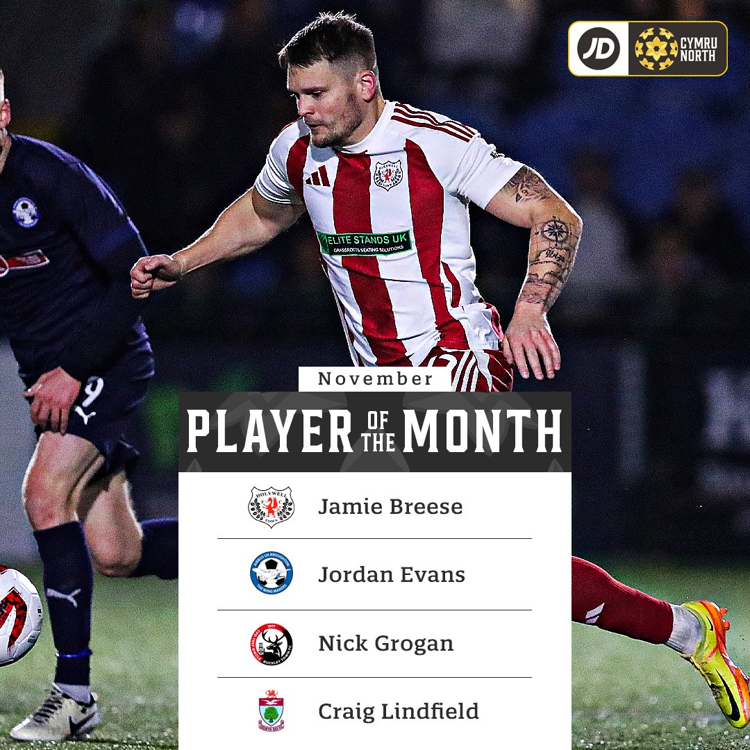 CymruLeagues's tweet photo. 🥁 Presenting the shortlist for November's Player and Manager of the Month awards across the #JDCymruLeagues.

🗳️ Pick your winners below, before the result is combined with a league and independent voting panel 👇