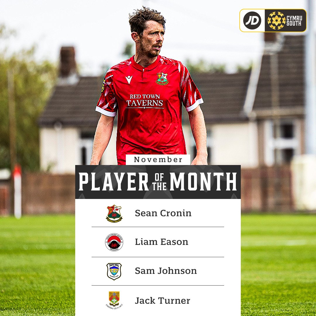 CymruLeagues's tweet photo. 🥁 Presenting the shortlist for November's Player and Manager of the Month awards across the #JDCymruLeagues.

🗳️ Pick your winners below, before the result is combined with a league and independent voting panel 👇