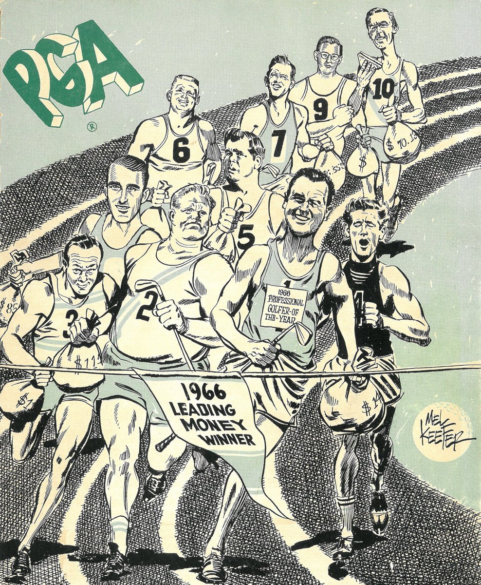 I think legendary cartoonist Mel Keefer needed a do-over here. Billy Casper is downright skinny, Gay Brewer looks like Babe Ruth and while there was always the "fat Jack" period of the Golden Bear's life, he was also never Haystacks Calhoun.