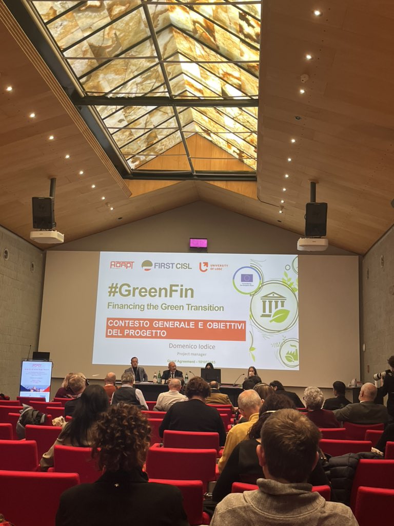 chialtilio's tweet photo. Now at #adaptconference2024 the final conference of the EU funded Project #GreenFIN (No. 101052465) focusing on Transnational Collective Bargaining and the Role of EWCs in Supporting European Banks’ Shift Towards Environmental and Social Responsibility 
@ADAPT_bulletin @adaptland https://t.co/LX7TnJKEJz