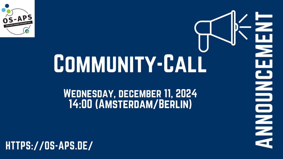 A further OS-APS Community-Call takes place on December 11th, 2024, at 2  pm CET. The topic is the new template of FID philosophy. The link to  the video converence via Zoom ist available under os-aps.de/demo/. #opensource #software