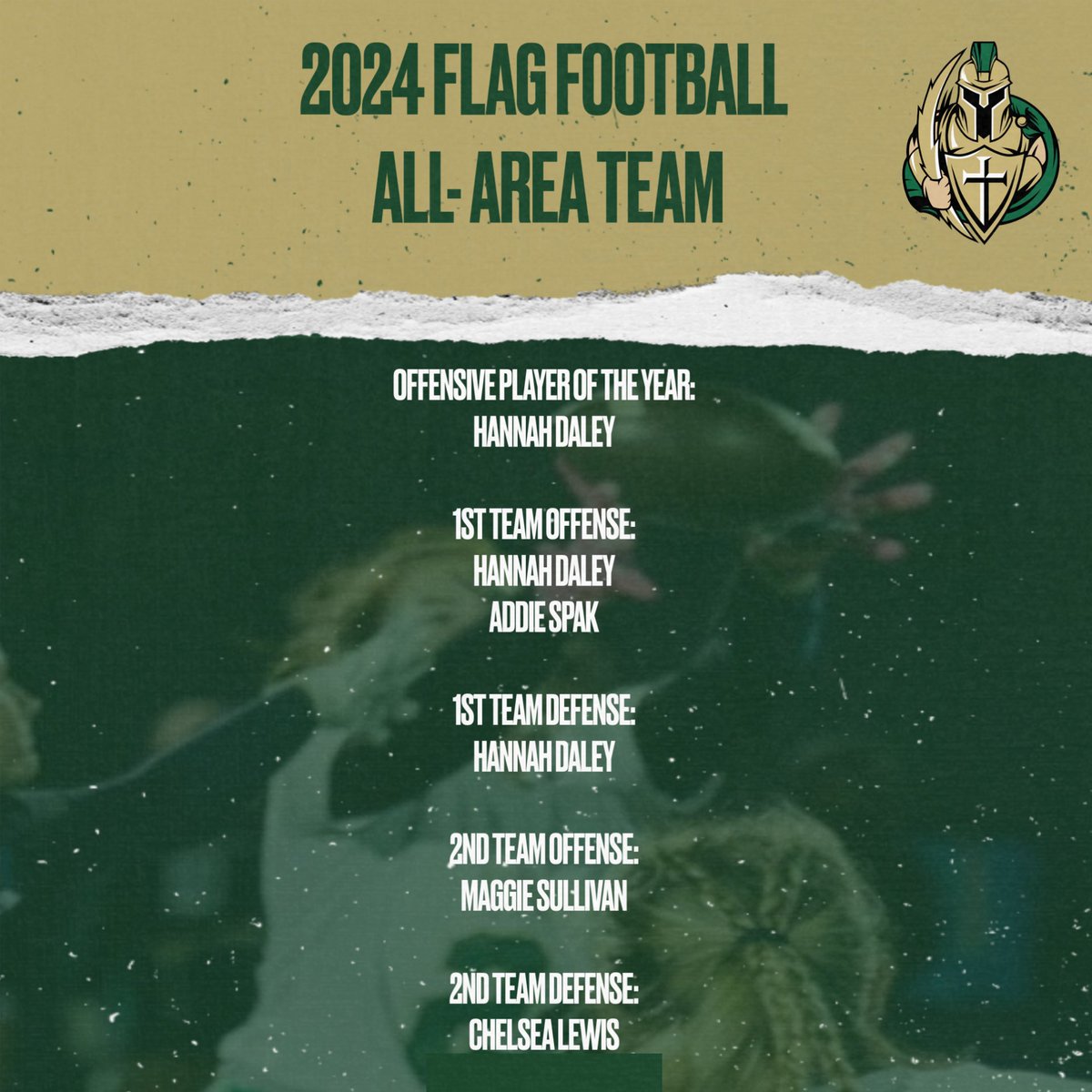 Congratulations to our All-Area team for Flag Football.  Well done, Titans!