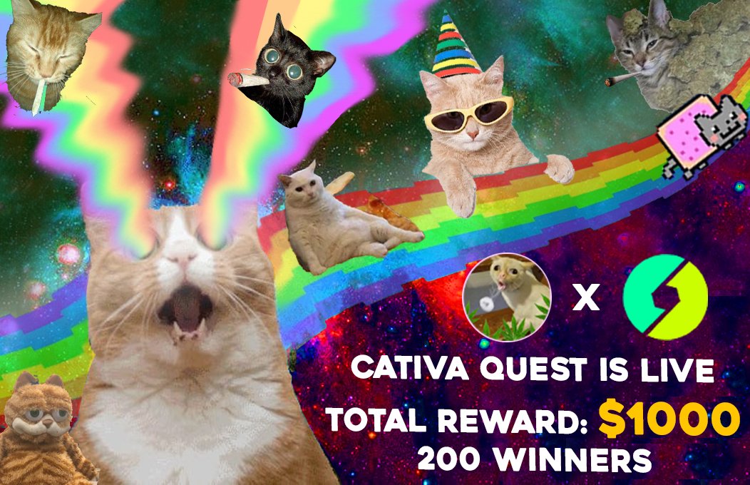 cativasolana's tweet photo. 🥦 Cats on Sativa Quest is live on @taskonxyz! 🥦

💰 Total Reward: $1,000 ($500 in $USDT + $500 in $CATIVA) for 200 random winners.

⏰ Time: December 5, 2024 - December 12, 2024.

📌 How to Join:

1️⃣ Head to: https://t.co/j6ZXaLTXxs

2️⃣ Complete all quests

3️⃣ Wait and enjoy your $CATIVA!

Ez, innit? Paw your way in! 🐾