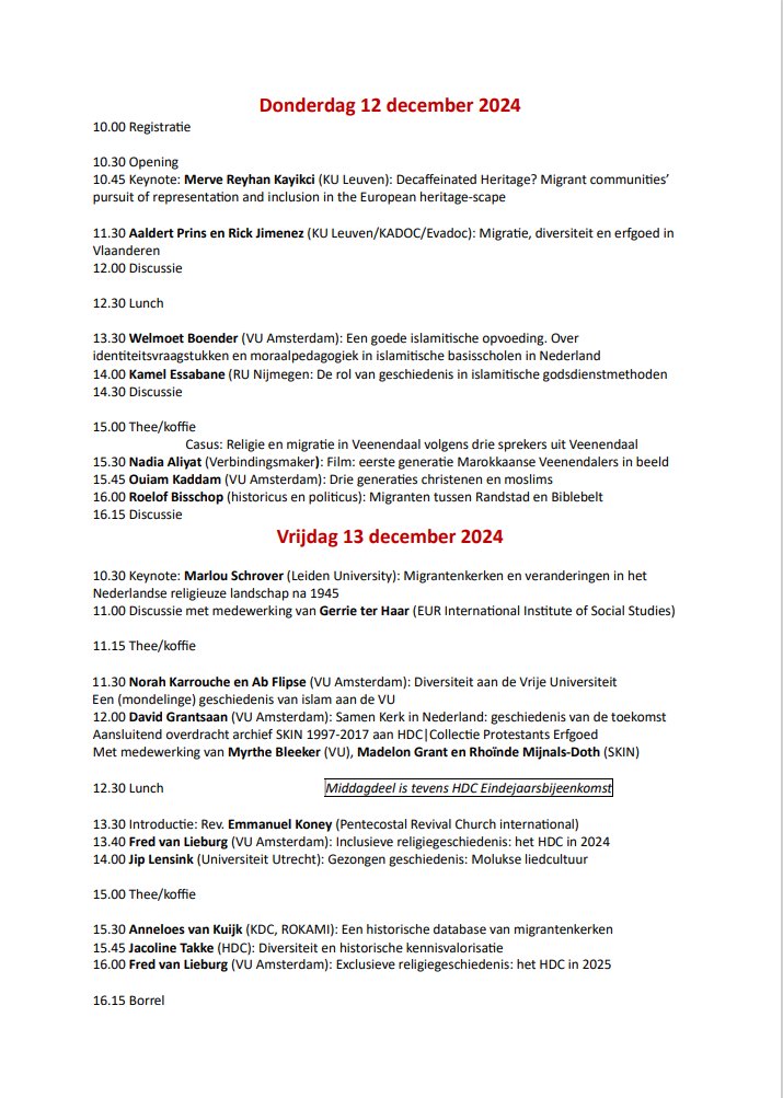 Universiteitshistoricus VU (@vuhistoricus) on Twitter photo Do 12 & vr 13 dec vindt het congres 'Religieuze migrantencultuur in Nederland en België' plaats van <a href="/hdcvu/">HDC Centre for Religious History</a> @Trajecta_AUP. Met collega Norah Karrouche spreek ik dan over ons project 'Diversiteit aan de Vrije Universiteit: een (mondelinge) geschiedenis van islam aan de VU'. Welkom! Do 12 & vr 13 dec vindt het congres 'Religieuze migrantencultuur in Nederland en België' plaats van <a href="/hdcvu/">HDC Centre for Religious History</a> @Trajecta_AUP. Met collega Norah Karrouche spreek ik dan over ons project 'Diversiteit aan de Vrije Universiteit: een (mondelinge) geschiedenis van islam aan de VU'. Welkom!