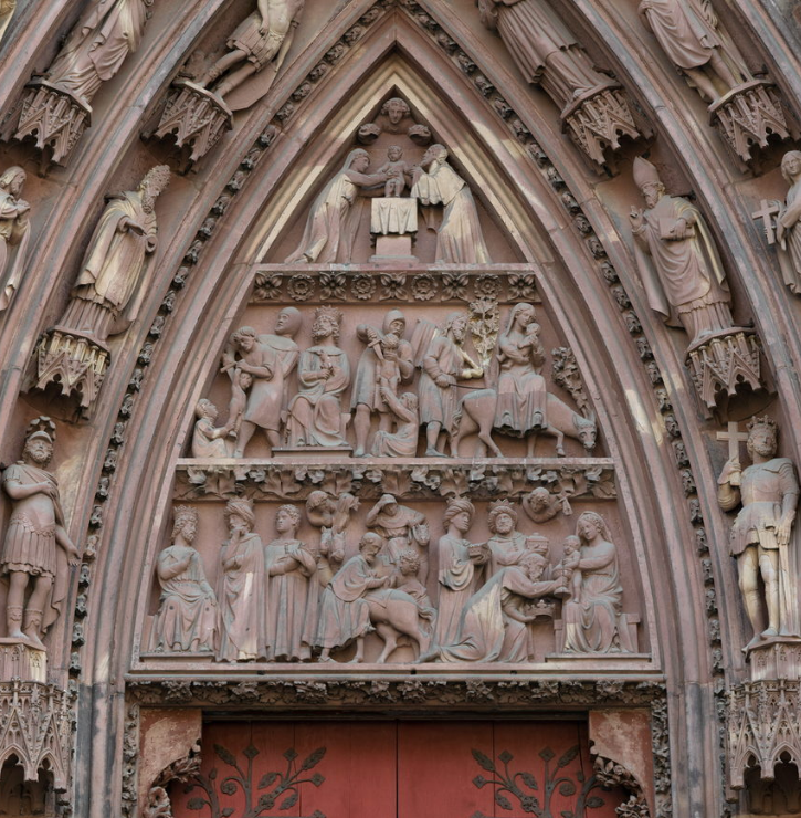 BertrandFleck's tweet photo. En cette période de l'Avent, quelques détails du tympan du portail nord de la façade ouest de la cathédrale Notre-Dame de Strasbourg, relatant l'enfance de Jésus...
On lit les scènes de gauche à droite et de bas en haut.
Photographies de Pascal Renard pour l'Œuvre Notre-Dame.
🔽 https://t.co/LMthAoDgfo