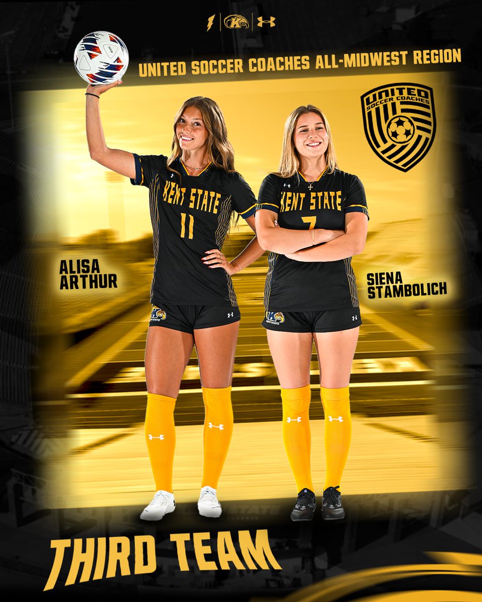 KentStSoccer's tweet photo. Congratulations to Alisa Arthur and Siena Stambolich on earning @UnitedCoaches Third Team All-Midwest Region honors!🏆

#GoFlashes⚡️ https://t.co/fm5eiujfMB