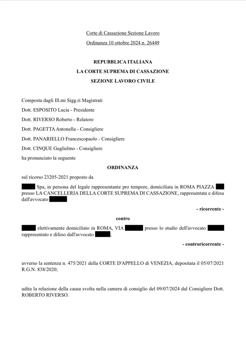 Cass. 26449/24s la decisione del datore di lavoro appaltatore di esternalizzare il servizio mediante un subappalto non integra né la fattispecie del cambio di appalto né quella del trasferimento di azienda

lavorosi.it/fileadmin/user…