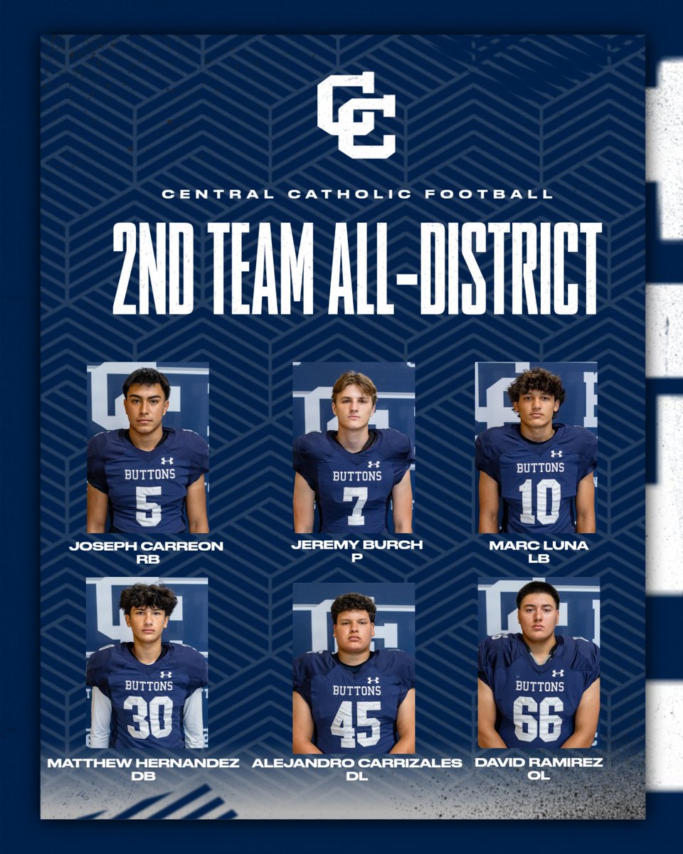 Congratulations to the following athletes for earning Second Team All-District honors in <a href="/TappsFootball/">TAPPS Football</a> Division 1-District 2.

Joseph Carreon - RB
Jeremy Burch - P
Marc Luna - LB
Matthew Hernandez - DB
Alejandro Carrizales - DL
David Ramirez - OL

#WLH