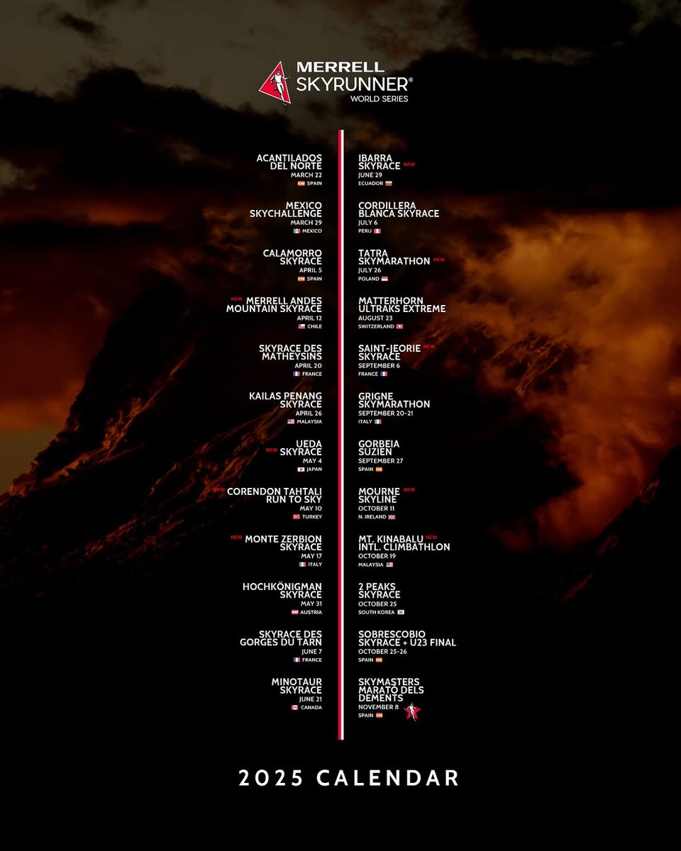 🗻Merrell Skyrunner World Series 2025 takvimi açıklandı. 

🇹🇷 Corendon Tahtalı Run To Sky, Türkiye'den takvime giren tek yarış oldu.

📅10 Mayıs 2025 
📍Tahtalı Dağı (Kemer)

<a href="/tahtaliruntosky/">Corendon Tahtalı Run To Sky</a> 
<a href="/Corendon_Air/">Corendon Airlines</a>