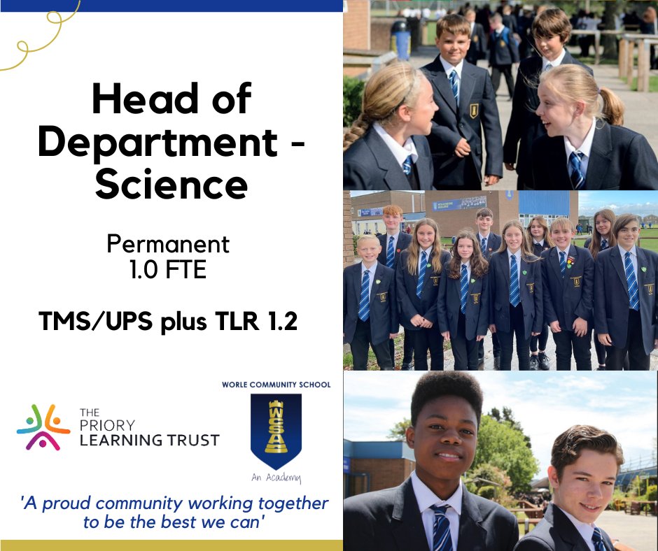 - Head of Department - Science - 
<a href="/WorleCSA/">WCSA</a>

Are you ready to ignite a passion for discovery and innovation in the next generation?

For more information &amp; to apply, please visit the link below;
bit.ly/4g2HJx0

#Study #Science #JobsinEducation