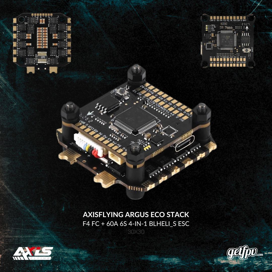 GetFPV's tweet photo. 🛠️ 𝗔𝘅𝗶𝘀𝗳𝗹𝘆𝗶𝗻𝗴 𝗔𝗿𝗴𝘂𝘀 𝗘𝗖𝗢 𝗦𝘁𝗮𝗰𝗸: F4 FC + 60A 6S 4-in-1 ESC! 30x30mm Powerhouse. Status lights, open board, max versatility. Simplify your build. 👉 https://t.co/XrITuvju2V 

#stack #argus #arguseco #axisflying #manta #squashedx #fpv #framekit @axisflying https://t.co/fauPyX5NlH