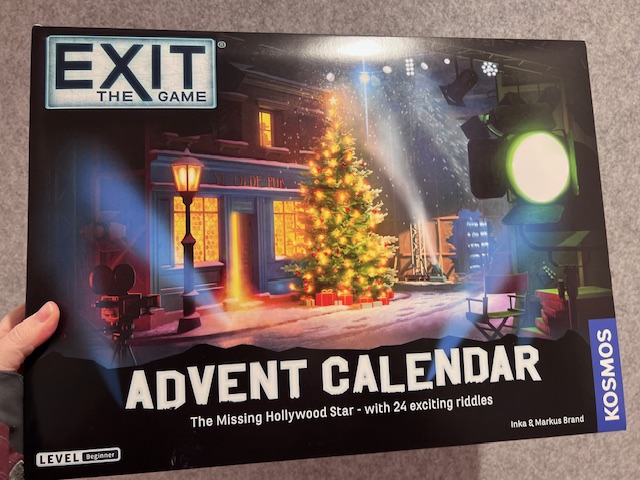 gaynycdad's tweet photo. Exit the Game: The Missing Hollywood Star Advent Calendar Review by George Gensler, @chocophilenyc @thamesandkosmos #letknowledgegrow @kosmosgames_us #exitthegame #puzzles #adventcalendar #gifted https://t.co/5G9J72uhiQ https://t.co/vqtW8Pd094