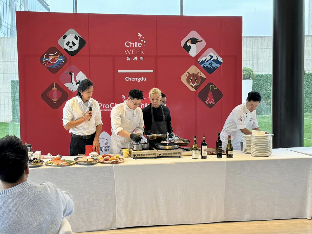 Sub_Agricultura's tweet photo. Exploramos distintas preparaciones culinarias en una #MasterClass realizada por @ProChile y @chile_pork, en el marco de la #ChileWeek China 2024, en #Chengdú, el corazón de la gastronomía de este país 🇨🇳 al cual exportamos 265 mil toneladas de cerdo al año 🐖 https://t.co/WLo343BWDa