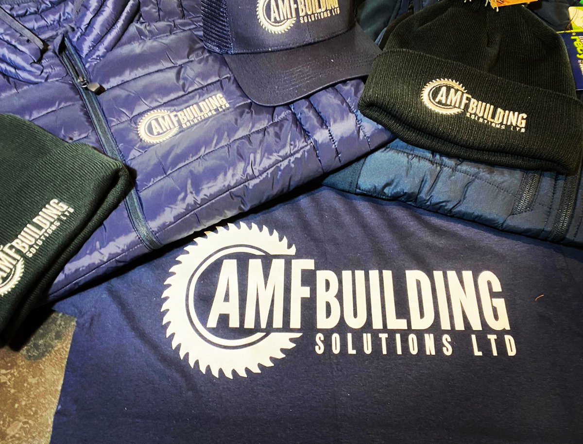 amfbuildingsol's tweet photo. Look what’s just came in! New uniform for our growing team. High quality, and just look at that embroidered logo! Thank you, @bstitchembroidery; our team is extremely happy!

#uniform #embroidery #branding #teamwork #amfbuildingsolutionsltd https://t.co/6yxGeMS7Ld