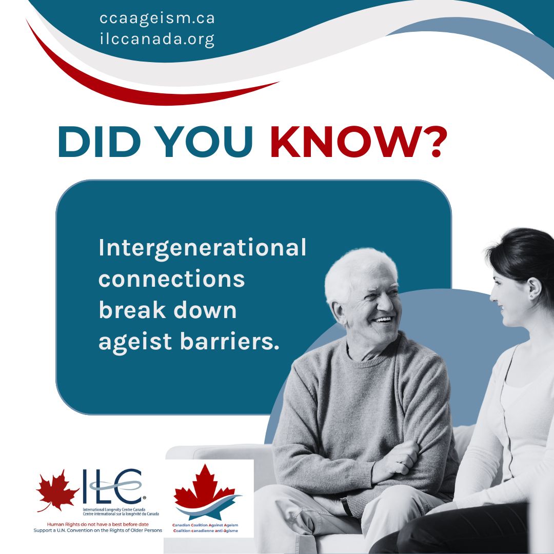 CCAAgeism's tweet photo. Intergenerational friendships and collaborations help break down ageist thinking, showing that every generation has something valuable to offer. #IntergenerationalConnection #EndAgeism https://t.co/Tapetv8W5U