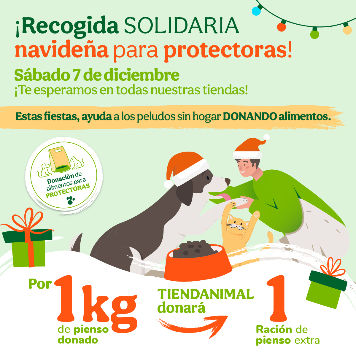 Este sábado 7/12 tendremos una RECOGIDA SOLIDARIA en todas las tiendas Tiendanimal 💚¿Te unes a nosotros? 🐾

¡Online también puedes participar: Cada 100 puntos =1KG de pienso para las protectoras! 🤗

¡Encuentra tu Tiendanimal más cercano en nuestra web!

❌#SinComederosVacios❌