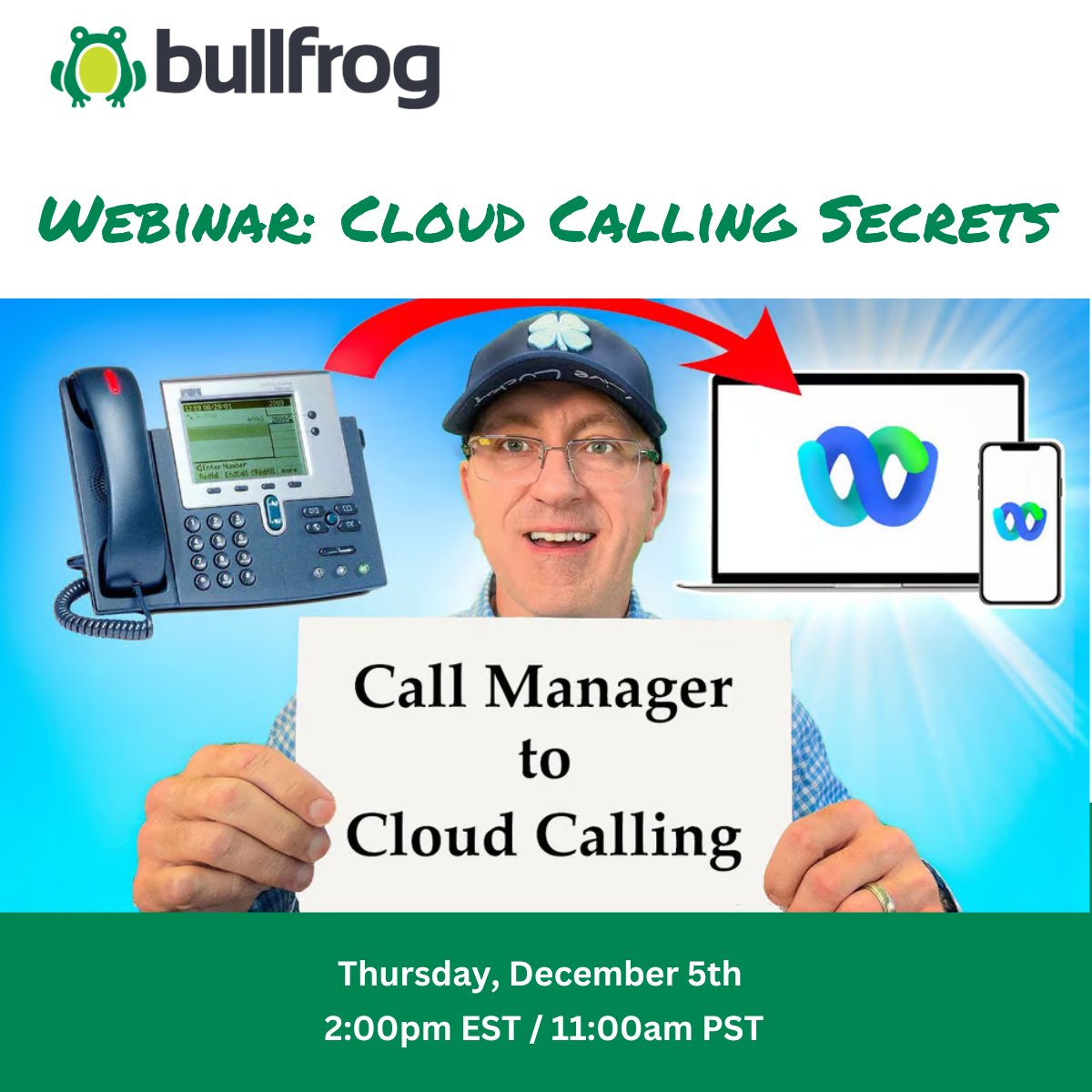 ⏰ It's go time! Register NOW for the Cloud Calling Secrets webinar happening at 2 PM ET! 

Unlock the secrets to move your business communications to the cloud. Don't miss out! oal.lu/3rUkE
#CloudCalling #BusinessCommunication
