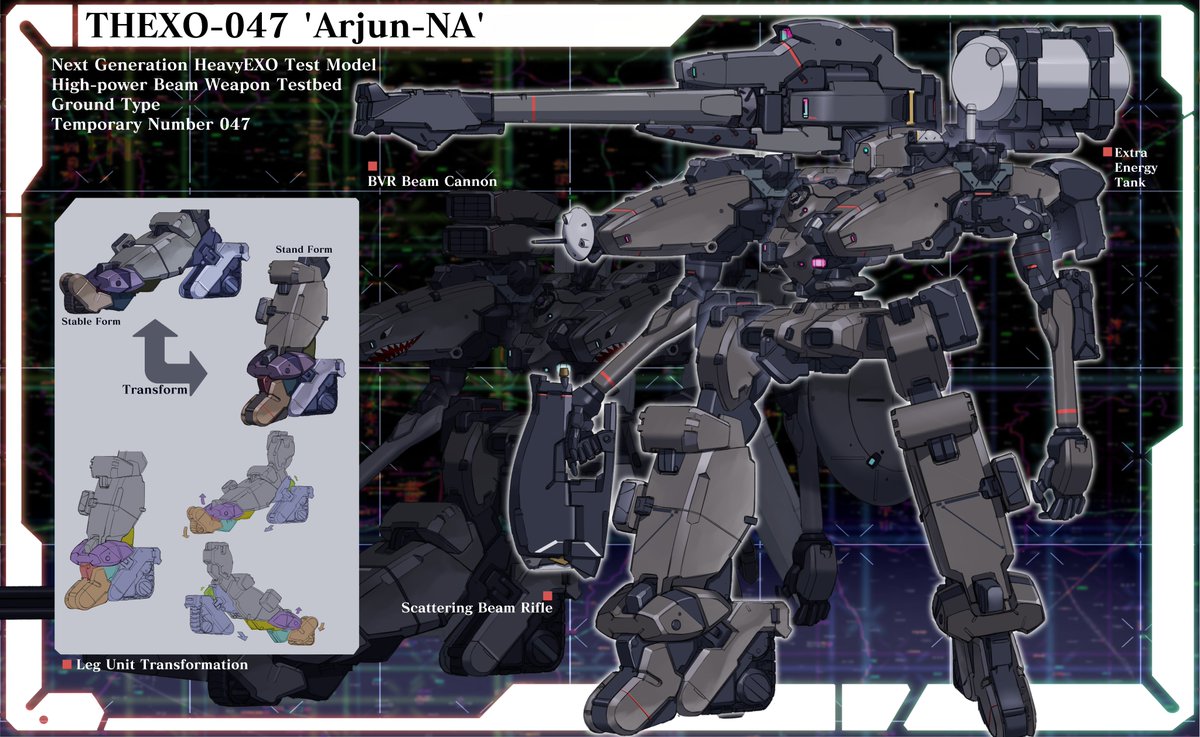 DRAOLDM's tweet image. THEXO-047 “Arjun-NA”
 #Mecha  #robots #scifi #drawing #art #オリメカ #イラスト
