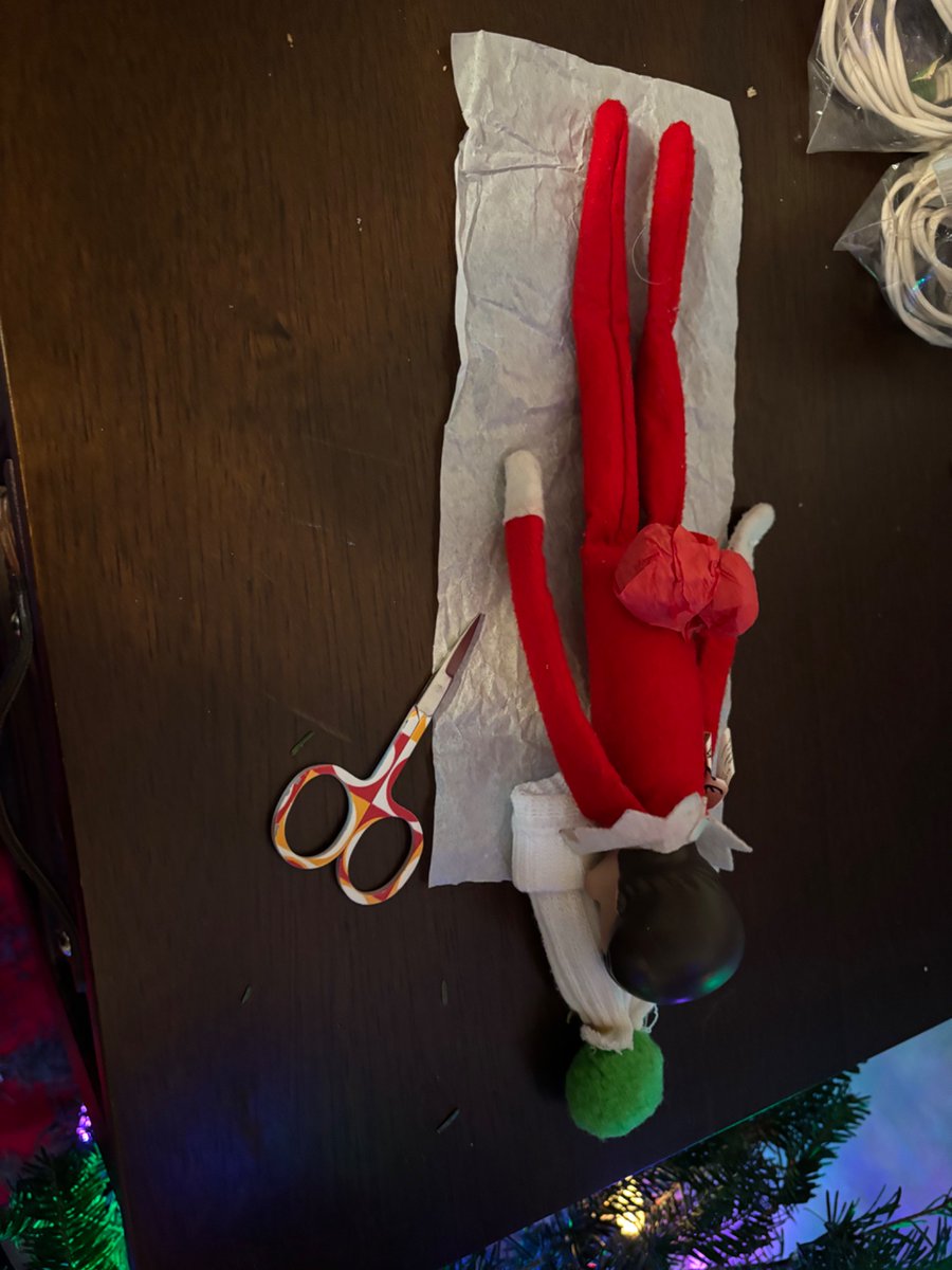 I put the 15yo in charge of the elf last night and I think she gave her a Brazilian butt lift?